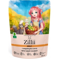 ZILLII Adult Cat Turkey пауч для кошек Индейка в соусе